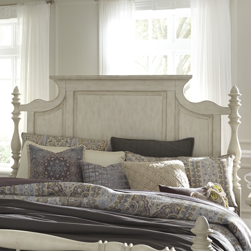 Distressed White Pine Panel Headboard