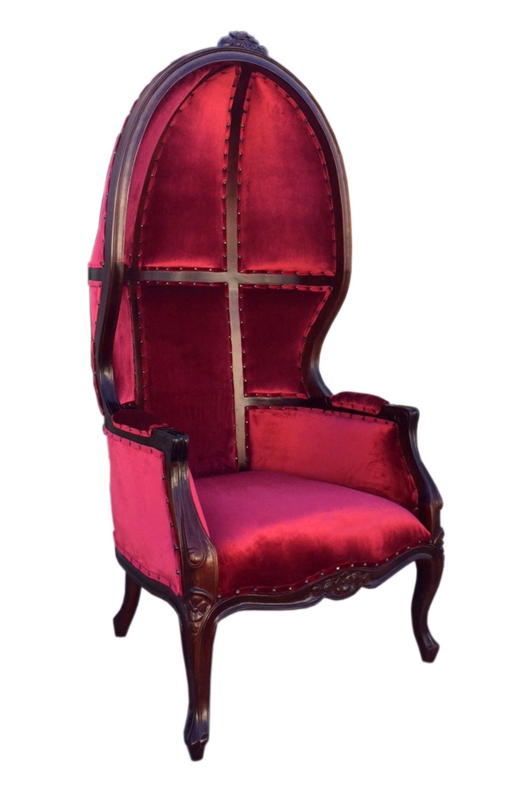 Dome Chair with Red Velvet Upholstery