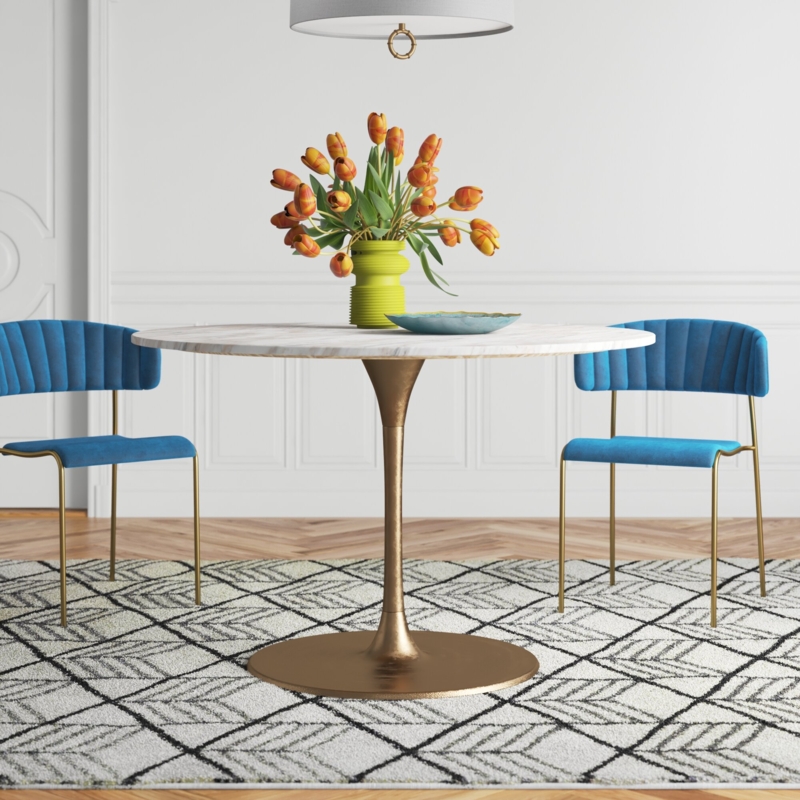 Chic Round Marble Dining Table