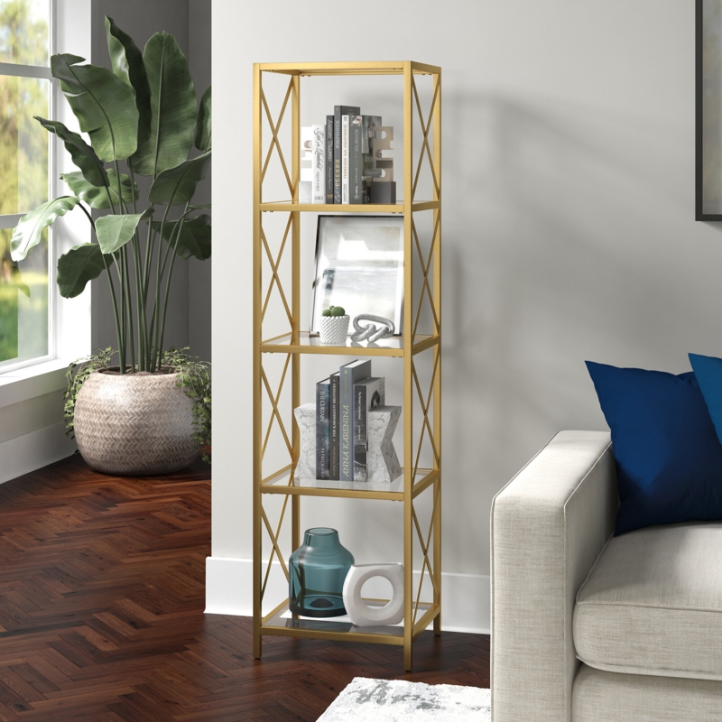 Coastal Farmhouse Etagere Bookcase