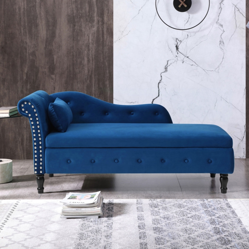 Left-Arm Facing Chaise Lounge with Tufts