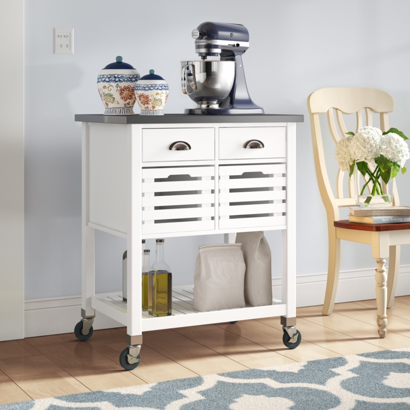 Kitchen Cart with Stainless Steel Top