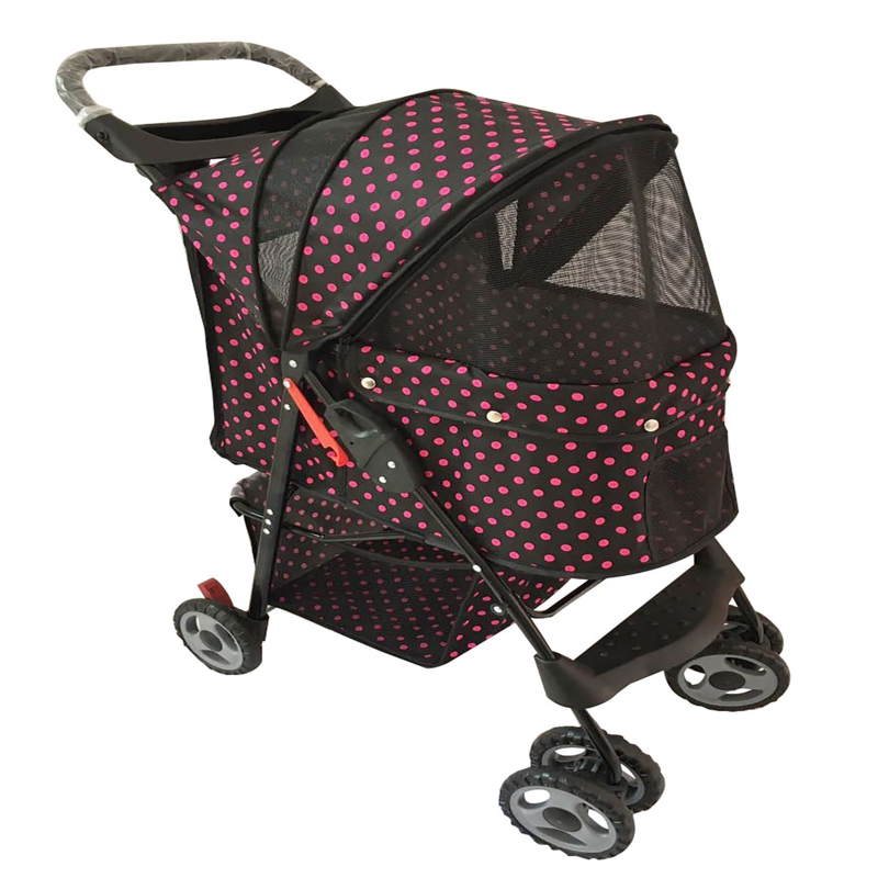 Pink Polka Dots Pet Stroller