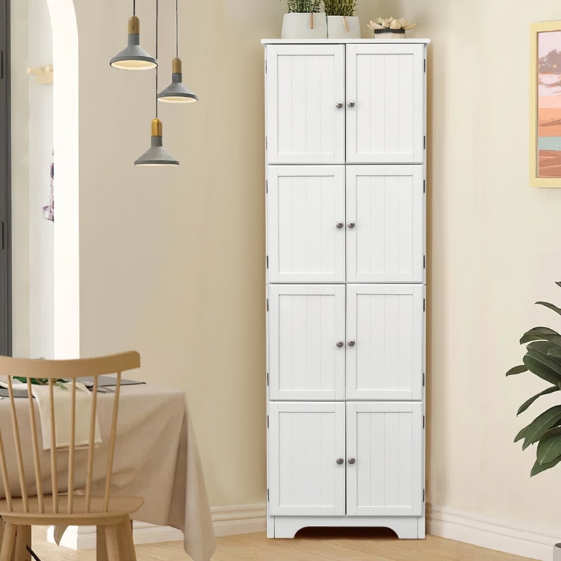 Chic White Storage Cabinet with Compartments