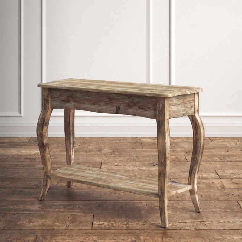 Reclaimed Wood Console Table with Drawer