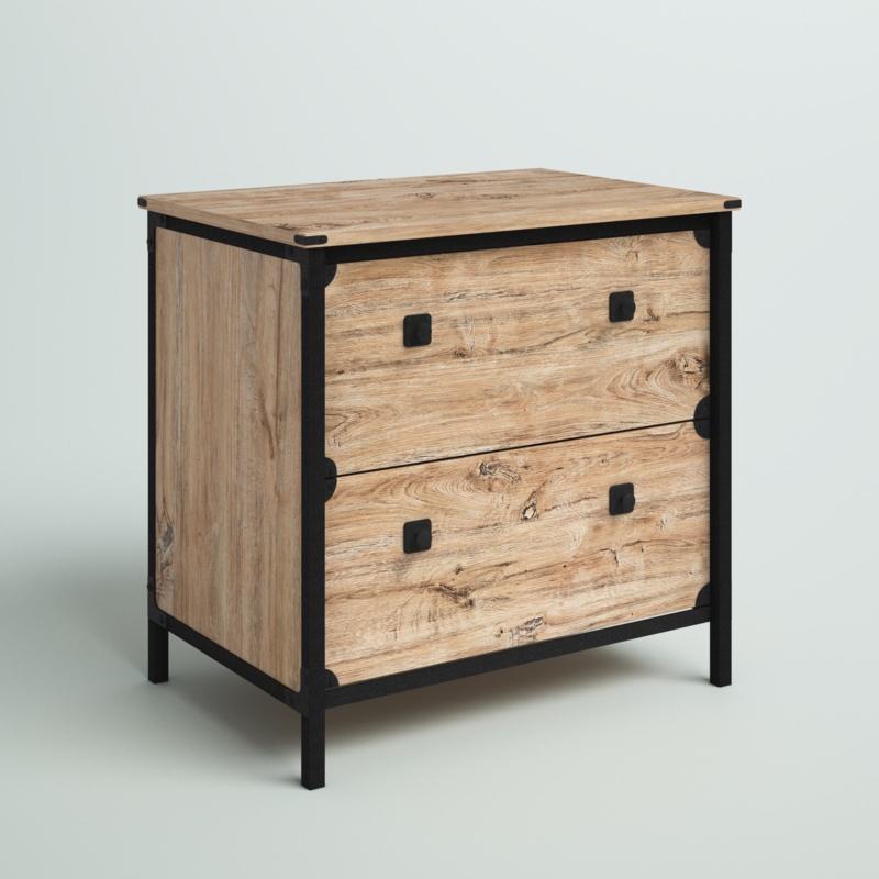 Rustic Lateral Filing Cabinet with Industrial Accents