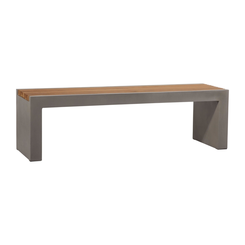 Minimalist Concrete and Teak Bench