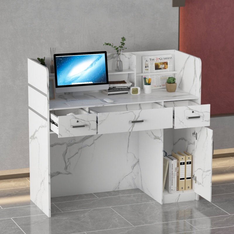 Contemporary Reception Desk with Built-in Counter