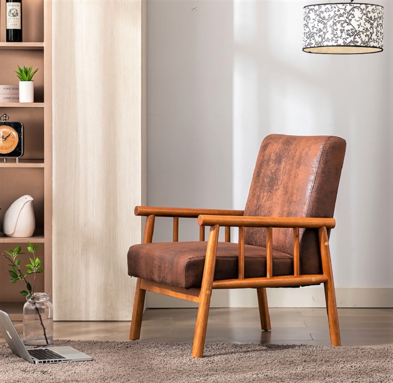Mid-Century Accent Armchair with Vintage Touch