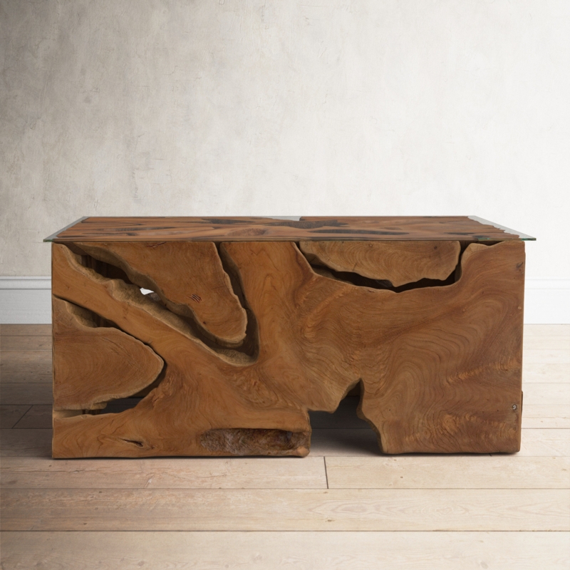 Rustic Teak Coffee Table with Unique Design