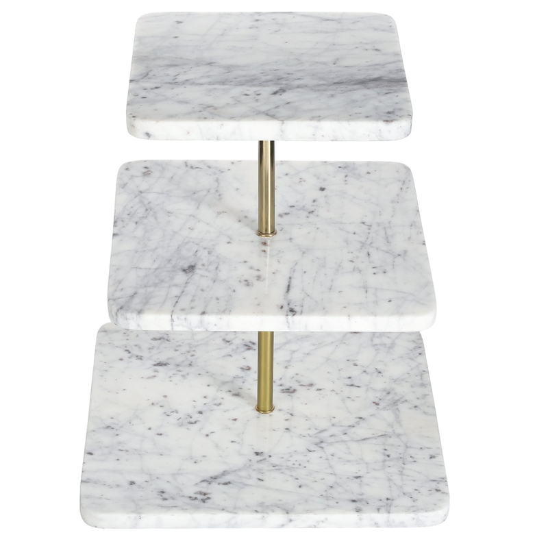 Marble White Square Desserts Stand
