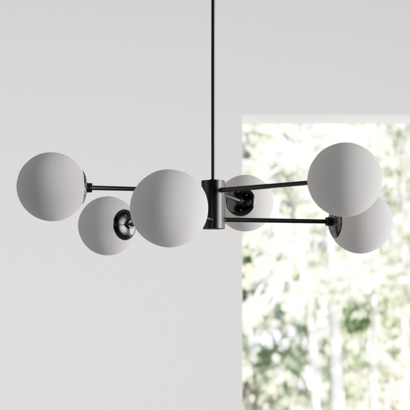 Six-Light Sputnik Globe Chandelier