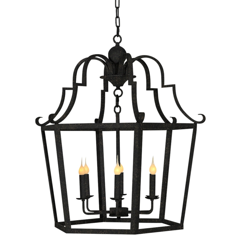 Gothic Minimalist Hexagonal Pendant Lantern
