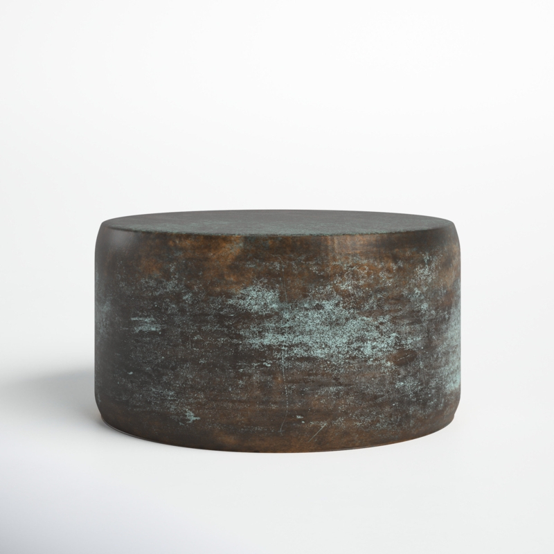 Rustic Drum-Shaped Coffee Table