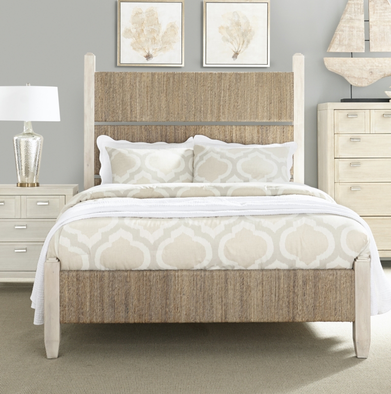 Contemporary Banana Leaf Woven Queen Bed