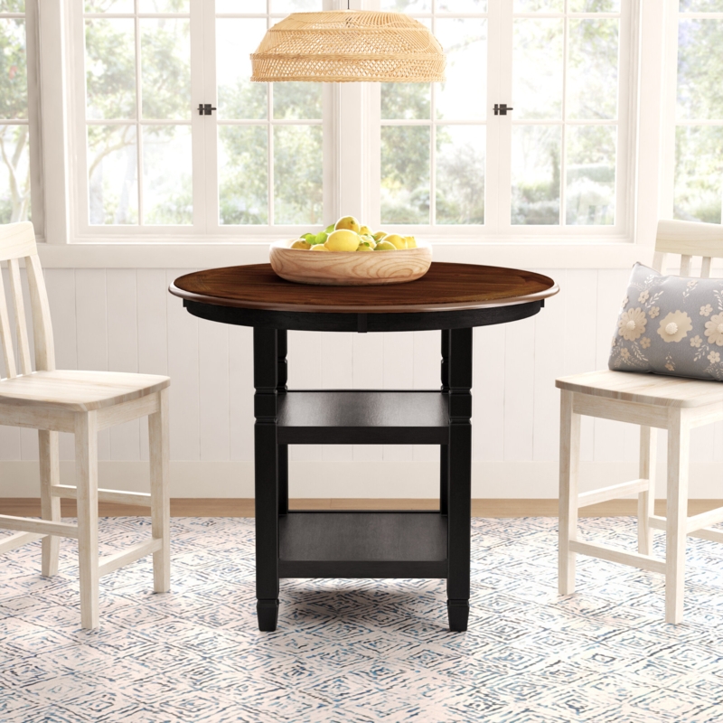Solid Wood Dining Table with Built-In Storage