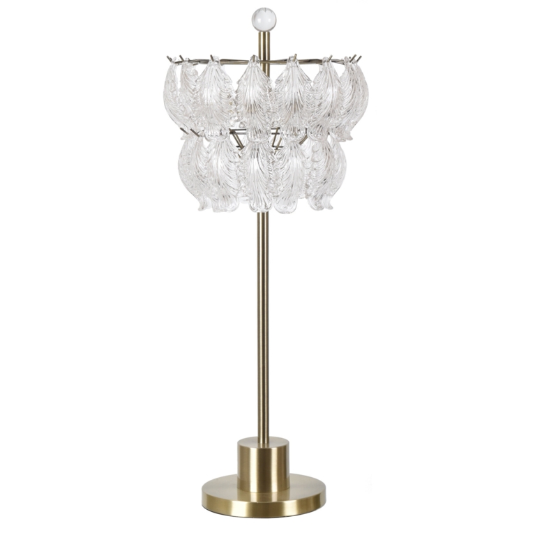 Sparkling Glass Leaves Table Lamp