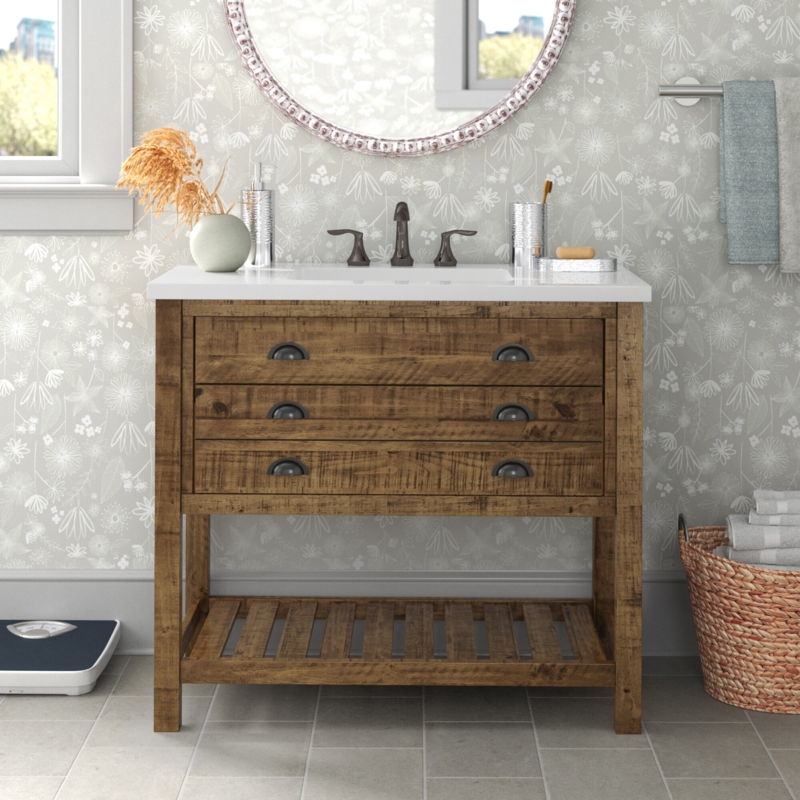 Freestanding Single Vanity with Farmhouse Charm