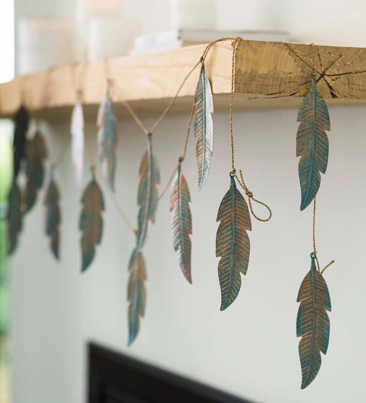 Distressed Metal Feather Garland