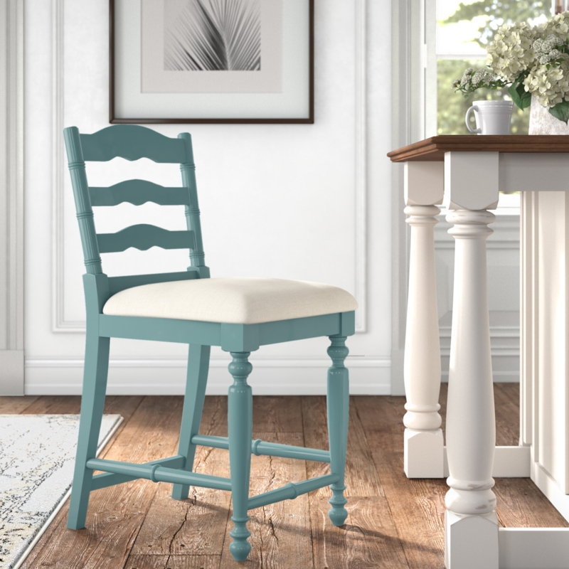 Wavy Ladder Back Counter Stool