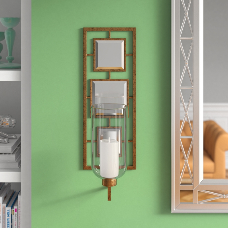 Geometric Wall Sconce with Glass Shade