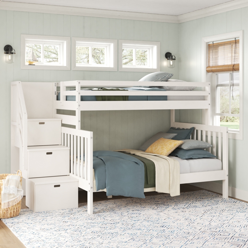 Twin-Over-Full Bunk Bed with Staircase Storage
