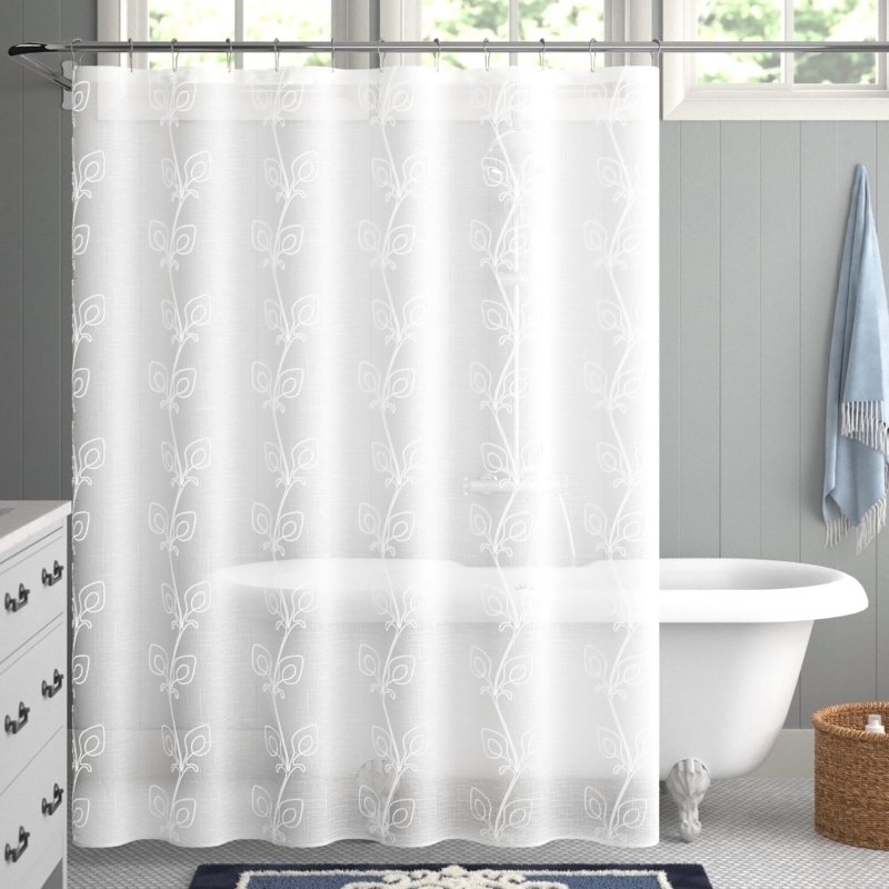 Textured Fabric Shower Curtain with Abstract Details