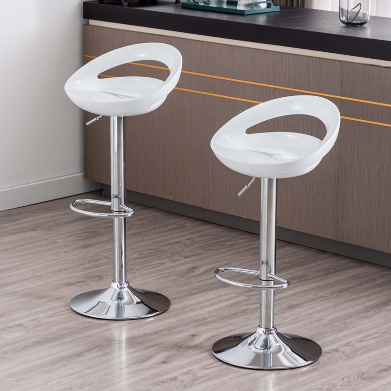 Swivel Adjustable Height Bar Stools with Low-Back
