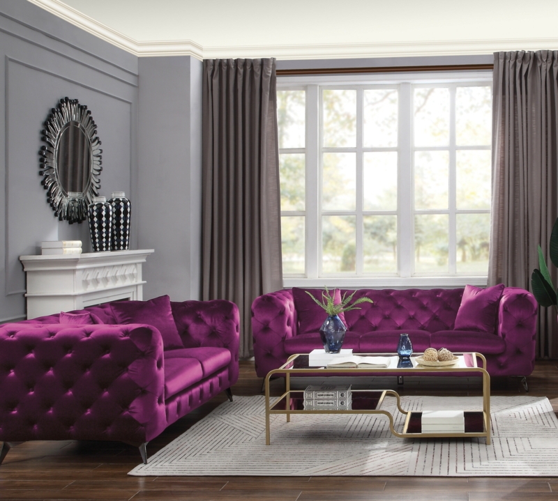 Modern 2 Piece Tufted Living Room Set
