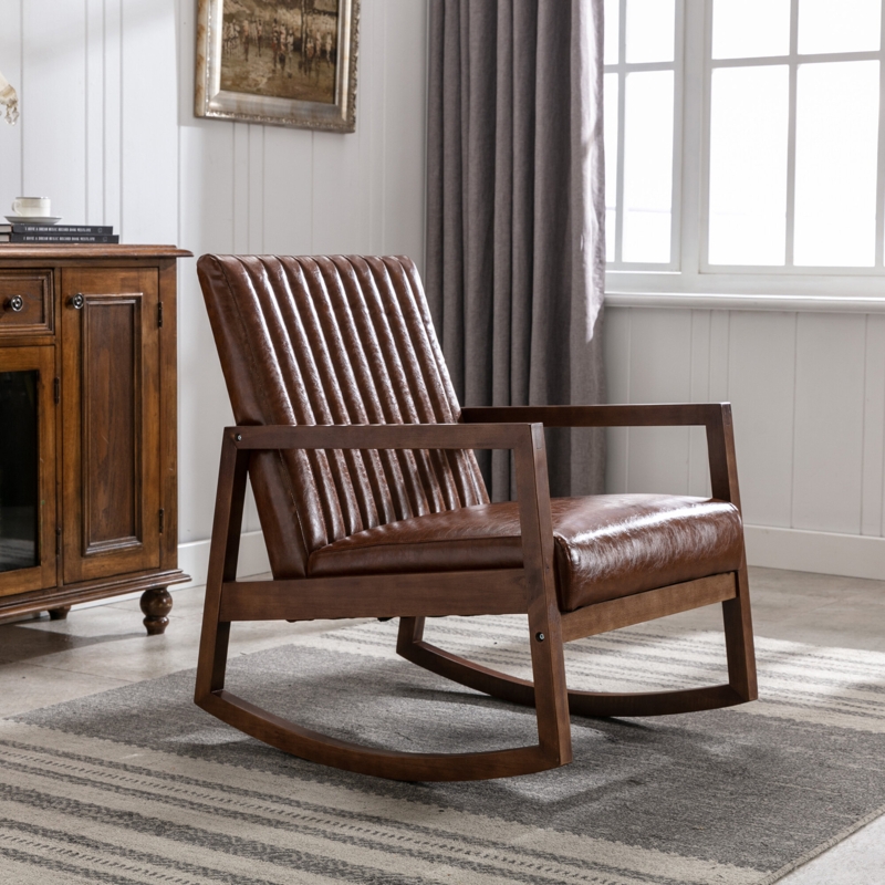Upholstered Mid-Century Modern Rocking Chair