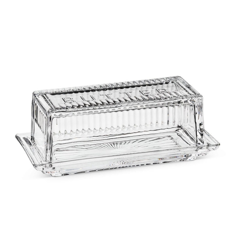 Elegant Quarter-Pound Glass Butter Dish