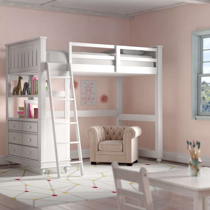 Full Loft Bed with Drawer Storage