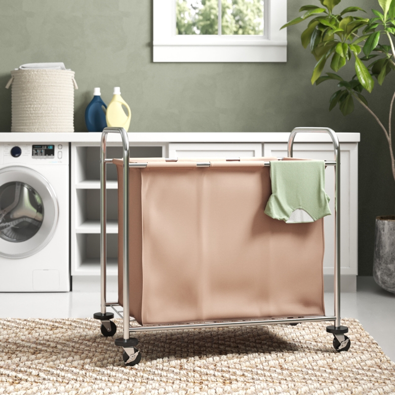 Heavy-Duty Single-Compartment Laundry Cart