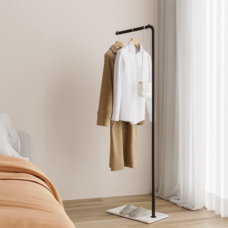 Modern Freestanding Coat Rack with Sintered Stone Base