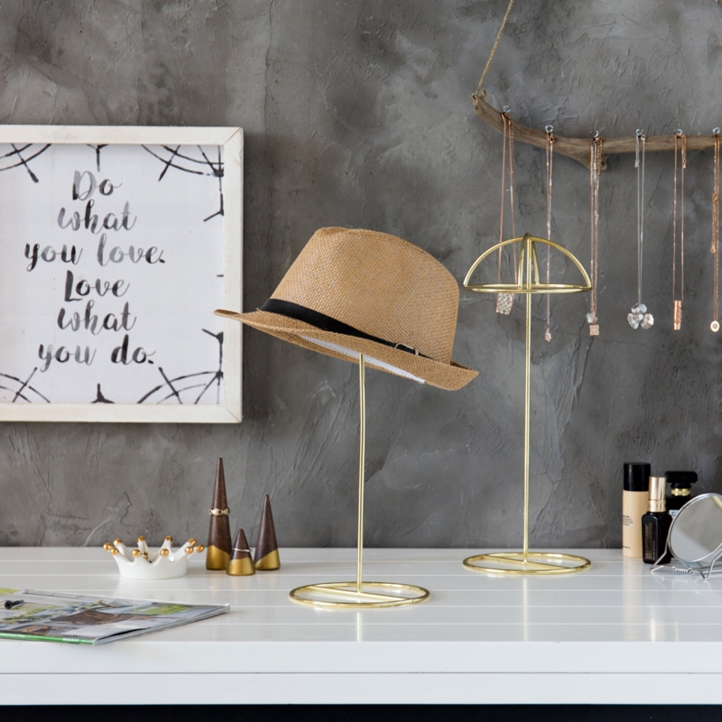 Brass Metal Tabletop Hat Stand
