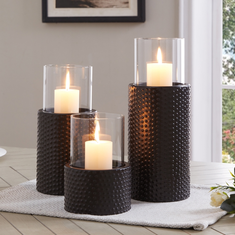 Set of 3 Hurricane Candle Holders