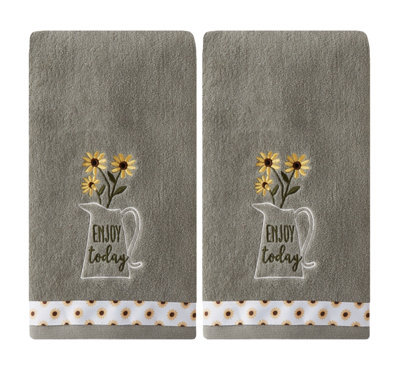 Happy Affirmation Embroidered Towel