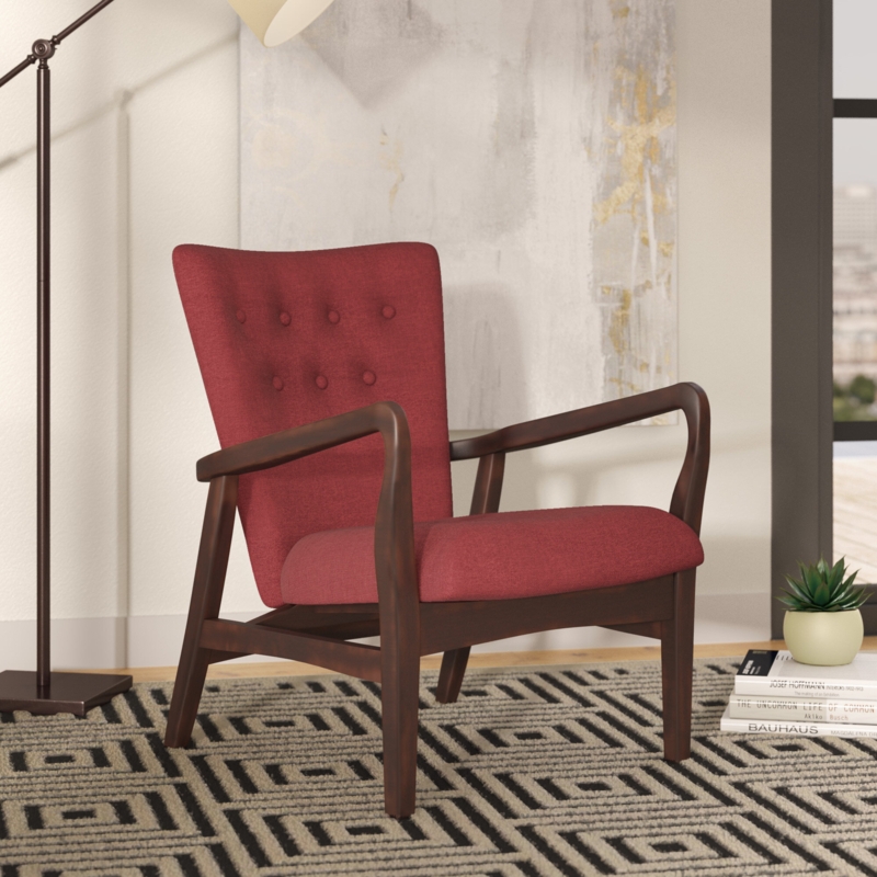 Trendy Low-Profile Armchair with Button Details