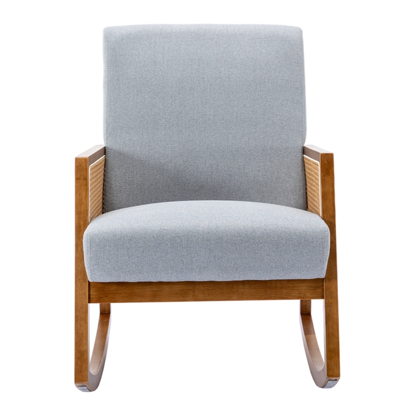 Vintage-Inspired Rattan-Arm Rocking Chair