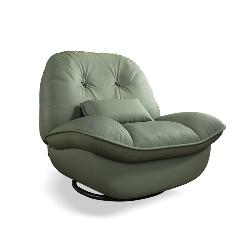 Minimalist Faux Leather Recliner Chair with Footrest