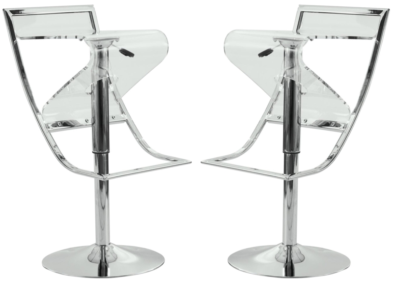 Acrylic Swivel Bar/Counter Stool with Chrome Base