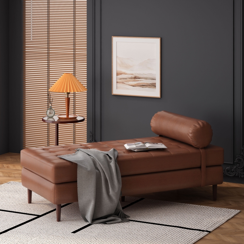 Chocolate Brown Chaise Lounge
