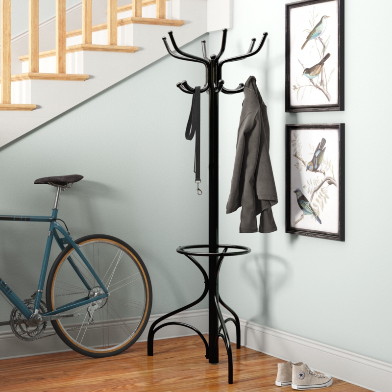 Traditional-Inspired Coat Rack with Umbrella Stand