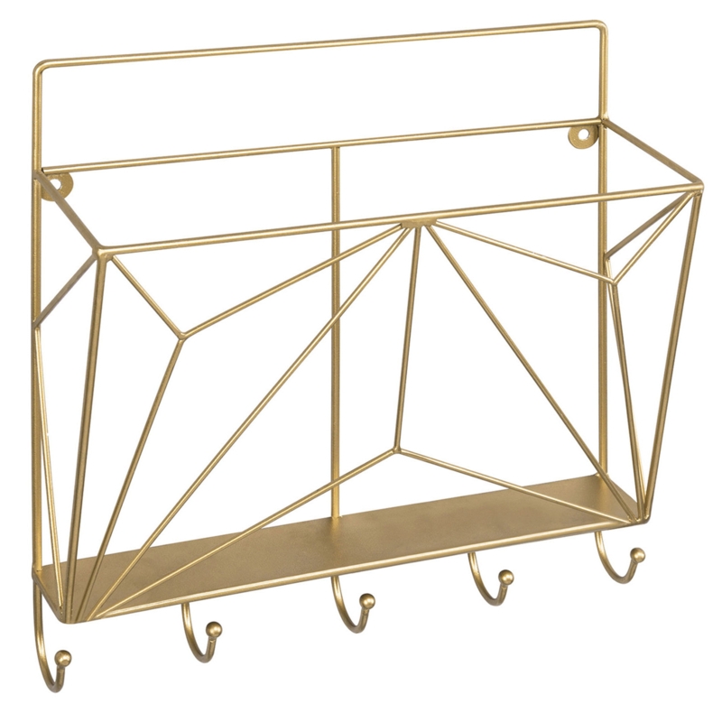 Brass Tone Geometric Metal Basket