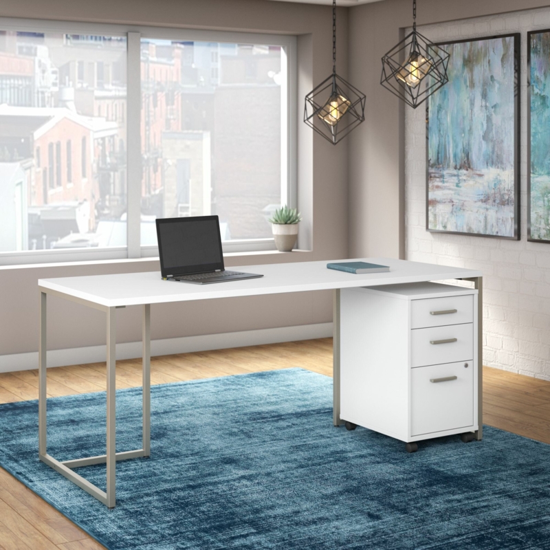 Configurable Office Set with Mobile File Cabinet