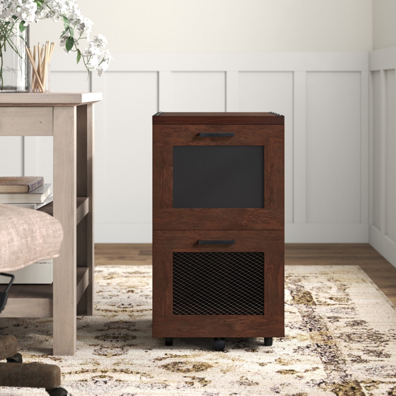 Industrial-Style Filing Cabinet with Chalkboard Front