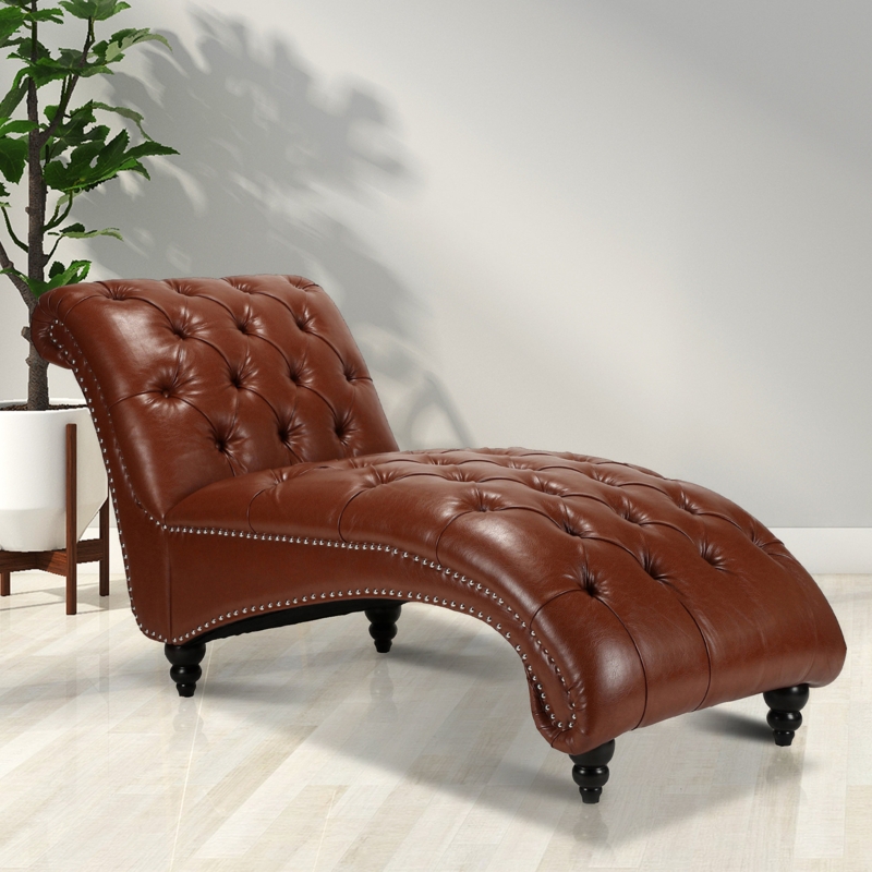 Tufted Lounge Chair with Nailhead Trim