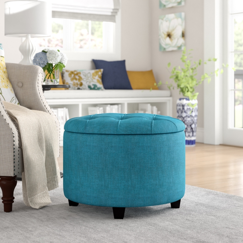 Tufted Round Storage Ottoman