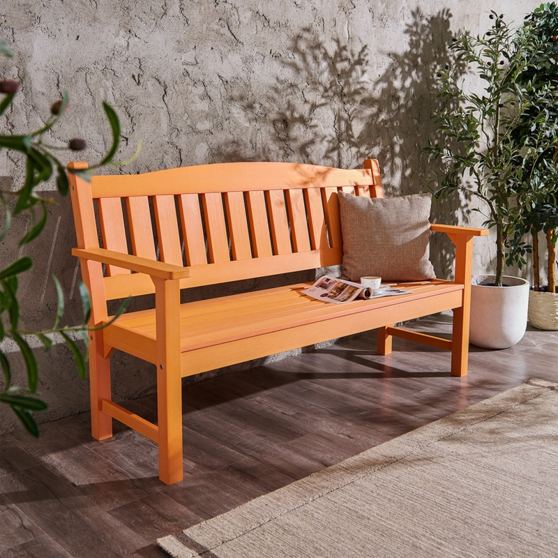 Poly Lumber Garden Bench with Realistic Wood Texture