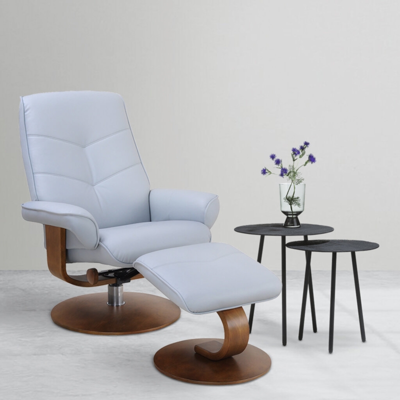 Chestnut Finish Recliner & Ottoman Set
